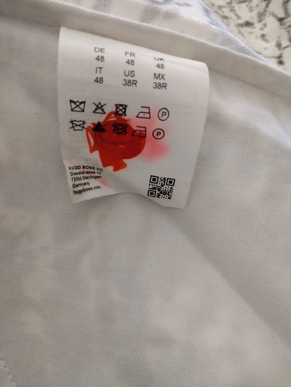 Hugo Boss Gray and White Abstract Print Button-Front Coat